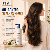 Sampo Pengontrol Minyak JSY 400ml Perawatan Kulit Kepala Pembersih Mendalam Penambah Volume Penguat Rambut Perawatan Harian Formula OEM ODM Label Pribadi