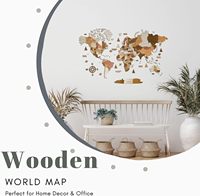 Mapa del Mundo de Madera en 3D de Varias Capas, Grabado Personalizable, Arte Folclórico, Decoración para Colgar en la Pared, Regalo para el Hogar y la Oficina