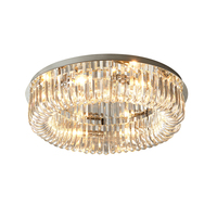 Plafonnier LED moderne minimaliste AC, luminaire en cristal de luxe, acier inoxydable IP65 pour hôtel, chambre à coucher, salon, salle à manger