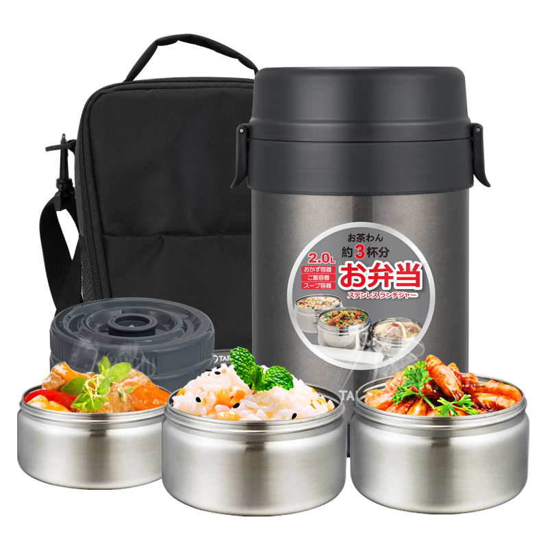 Термическая коробка для ланча Bento из нержавеющей стали с двойной стенкой вакуумная Изолированная банка для пищевых продуктов