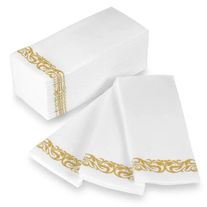 Bon marché Serviettes Airlaid au toucher lin avec logo coloré personnalisé Tissu en papier jetable ultra doux pour les événements, les hôtels et le dîner - Product Image 4
