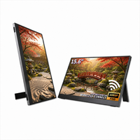 Moniteur portable sans fil IPS HDR de 15,6 pouces, 1920x1080 60Hz, avec support intégré et double haut-parleur pour téléphone, ordinateur portable et console