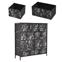 Commode avec 9 Tiroirs Meubles Coffre de rangement Cadre en acier Tiroirs de rangement