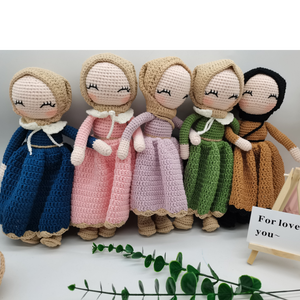ตุ๊กตาถักโครเชต์ฮิญาบ ทำมือ ของเล่นเด็กเล็ก 28-30 ซม. ใยฝ้าย โพลีเอสเตอร์ ไนลอน บรรจุใยฝ้าย PP  รับสั่งทำ - Product Image 1
