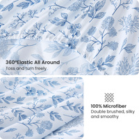 Parure de Draps de Lit Imprimée en Microfibre 4 Pièces Grand Lit Impression Personnalisée