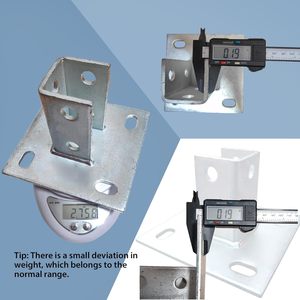 Orientation latérale Base de <span class=keywords><strong>poteau</strong></span> galvanisée robuste 4 trous Support de <span class=keywords><strong>poteau</strong></span> Base de <span class=keywords><strong>poteau</strong></span> de clôture <span class=keywords><strong>pour</strong></span> canal à jambe de force simple - Product Image 4