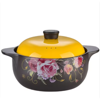 Casseroles en céramique Série Fée des Fleurs Prêtes pour le gaz et l'induction Couvercle en céramique sécuritaire Nutrition saine Pot à soupe