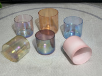 Q're Yoga Sonido sagrado increíble Tamaño grande Chakra Color Cósmico claro Cristal Cuencos para cantar Sonido Curación Meditación Energe Balance