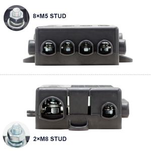 Barra de Distribución de Energía de 5 Vías, 4 <span class=keywords><strong>MIDI</strong></span>, 1 MEGA, Portafusibles, Sistema de Batería Dual para Automóvil de 12V 24V, Caja de Fusibles para Modificación Automotriz - Product Image 4