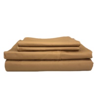Ensemble de literie en tissu de coton biologique 100% de style classique de luxe OEM, taille Queen, en terre cuite, facile d'entretien et durable