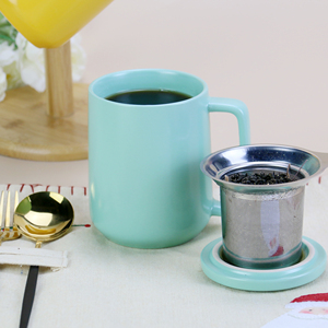 <span class=keywords><strong>Tasse</strong></span> <span class=keywords><strong>à</strong></span> thé en céramique colorée personnalisée de 16 oz <span class=keywords><strong>avec</strong></span> <span class=keywords><strong>infuseur</strong></span> et couvercle, couleurs assorties - Product Image 3