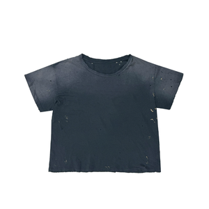 เสื้อยืดผู้ชายไซส์ใหญ่สั่งทำโลโก้ขายส่ง เสื้อยืดครอปทรงวินเทจฟอกสี เสื้อยืดทรงบ็อกซี่สำหรับผู้ชาย - Product Image 1