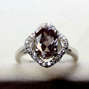 Vintage Oval Cut Alexandrite Wedding <b>Ring</b> 925 Sterling <b>Silver</b> <b>Solitaire</b> Promise <b>Ring</b> Prong Set Purple Gemstone - Product Image 1