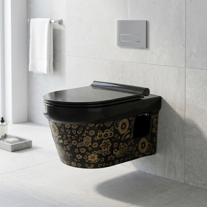 Art Designer Bois Blanc Double Couleur Montage Mural Accroché Siège de Toilette Commode Salle de Bain Placard WC Sanitaire - Product Image 4