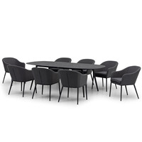 Chaise en tissu confortable résistante aux intempéries avec table, mobilier de patio, ensemble chaise et table de salle à manger d'extérieur, grands fauteuils d'extérieur