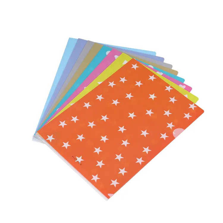 Manufactory Custom PP Material Office Stationery Clear L Shape File Folder