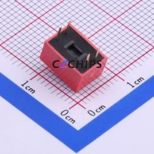 DS-02RP DIP Switch Through hole Component (THT) Switch Flat Toggle, Raised Type Single Pole Single Throw 2 2.54mm - Product Image 2