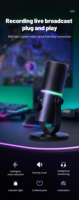 Micrófono USB para Juegos Yarmee, Nuevo Diseño, Plug and Play, Micrófono de Condensador Cardioide RGB para Computadora/PC