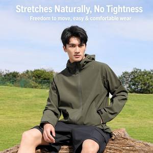 <span class=keywords><strong>Chaqueta</strong></span> <span class=keywords><strong>Impermeable</strong></span>, Cortavientos y Transpirable con Cierre, para Hombre y Mujer, de Una Sola Capa, con Capucha y Forro, para Viajes y Deportes - Product Image 4