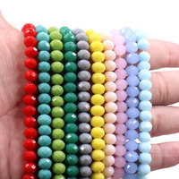 Déstockage Perles Rondelles Facettées en Cristal Plaqué AB 8x6mm Orange Bleu Jaune Violet Rose pour la Fabrication de Bijoux et Bracelets