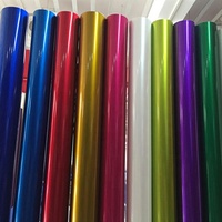 PVC Vinyle Brillant Métallique Bonbons Anti-Rayures Libération D'air Laminage Film Rouleau Auto Feuille De Voiture Carrosserie Wrap Autocollant Revêtement Couverture