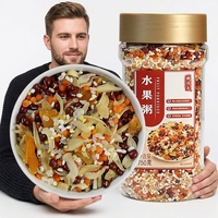Porridge aux fruits mélangés, arôme sucré, texture onctueuse, servir chaud ou froid, dessert congee, emballage en vrac, vente en gros, 750g