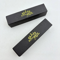 Boîtes à bougies personnalisées, boîtes noires avec logos dorés, boîtes d'allumettes avec pointes colorées