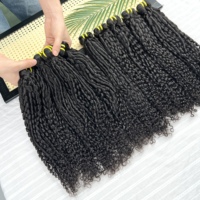 Rambut Manusia Vietnam Pixie Curly Mentah 10-30 Inch, Bundel Rambut Virgin dengan Kutikula Tertata Rapi, Vendor Rambut Kamboja, Ekstensi Rambut untuk Wanita