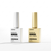JTING Nouveau Lot de 2 Gels Métalliques Argent et Or Effet Miroir Ultra pour Ongles, Sans TPO/HEMA, OEM
