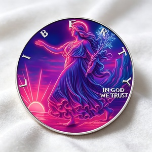 Koin Tantangan Tembaga Murni 1oz Grosir, Figur Liberty Neon 3D & Medali Elang untuk Koleksi Patriotik & Hadiah Dekorasi Seni - Product Image 2