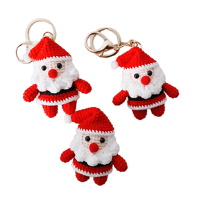Llavero de Luz de Papá Noel Navideño, Mini Colgante de Ganchillo, Lindo, Hecho a Mano, de Hilo Ecológico, Diseño de Anime, Amigurumi, Nacional - Product Image 1