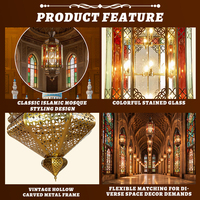 Lampe islamique sur mesure pour décoration intérieure, salle de prière, restaurant, mosquée, luminaire suspendu en verre LED