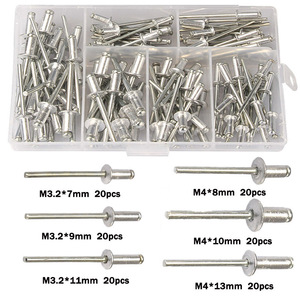 Remaches ciegos de aluminio M3.2 M4 tipo abierto, caja de 120 piezas para la industria de la construcción - Product Image 2