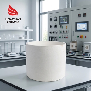 <span class=keywords><strong>Creuset</strong></span> réfractaire en céramique Corindon-Mullite haute température 1700°C pour la frittage de matériaux de laboratoire et la calcination industrielle - Product Image 4