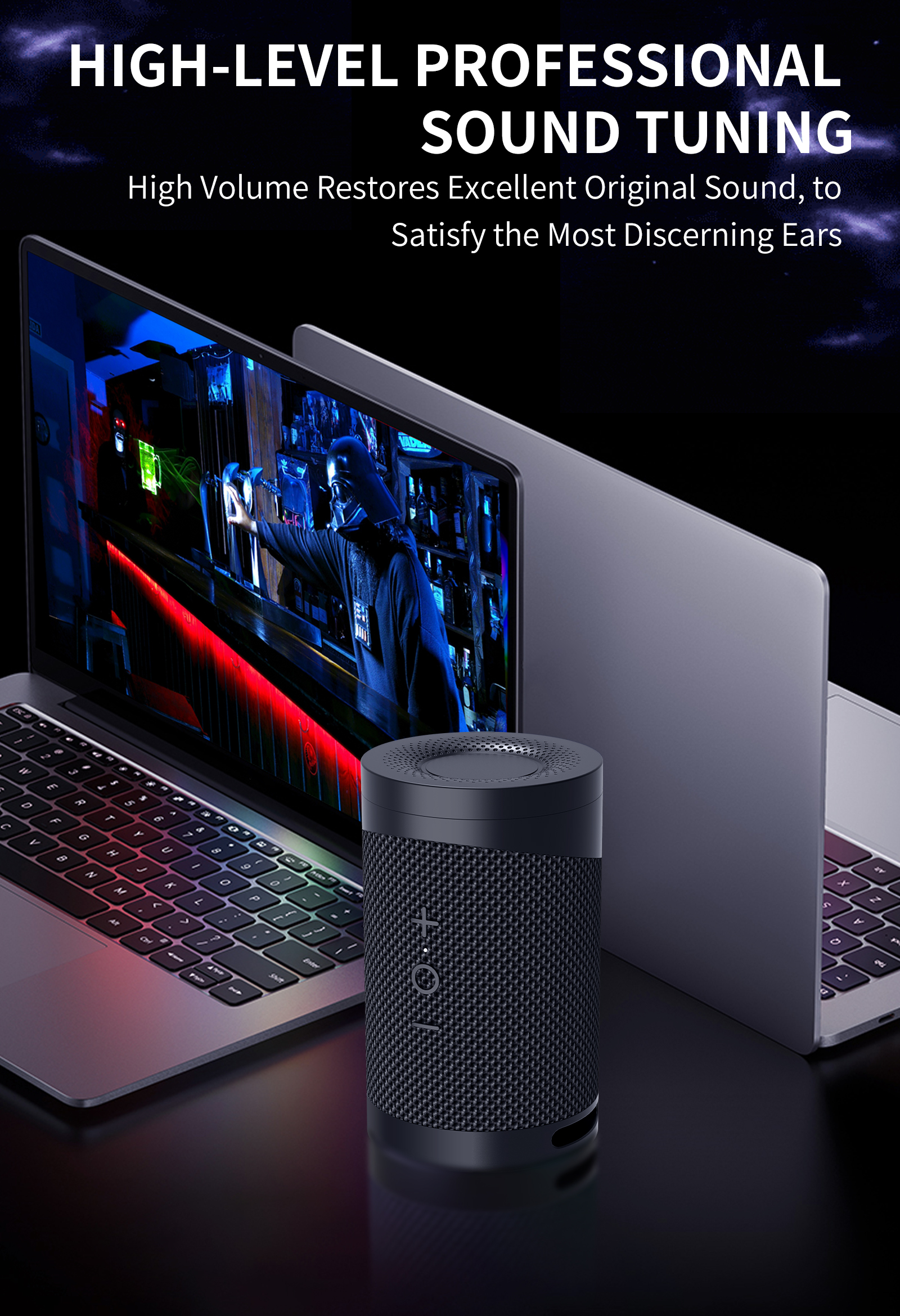 Bass Wireless Earphone Speaker 3D Surround Subwoofer 4 Hours Talk Time