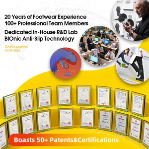 Giày đầu bếp CHUDUN chống trơn trượt, chống thấm nước, chống dầu, khử mùi, màu đen, kiểu dáng thường ngày, chất liệu da, đế cao su trắng EVA. - Product Image 4