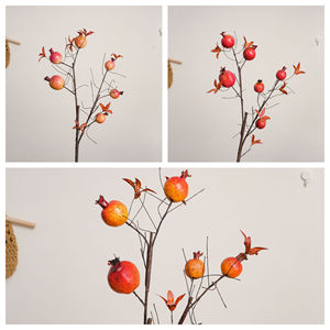 Rama de Granada Artificial CallaFloral, Decoración de Espuma para el Hogar y Bodas, Naranja, Rosa, Rojo, Rama Individual MW25351 - Product Image 3
