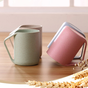 Vaso Ecológico Biodegradable para <span class=keywords><strong>Parejas</strong></span>, para Enjuague Bucal, Agua, Desayuno, Té, con Filtro de Paja de Trigo y Tapa - Product Image 3