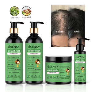Vente en gros d'huile d'arbre à thé bio personnalisée huile d'argan marque privée shampooing <span class=keywords><strong>afro</strong></span> anti-chute biotine 100% set de soins capillaires naturels - Product Image 3