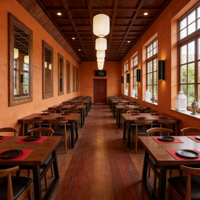 Ensemble de table et chaises de salle à manger, buffet, bar, dimensions multiples, noyer, cuir, exclusif pour restaurant et magasin de boissons