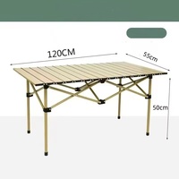 Ensemble de table et de chaises pliantes pour repas en plein air, design Egg Roll portable, camping et pique-nique, acier au carbone moderne