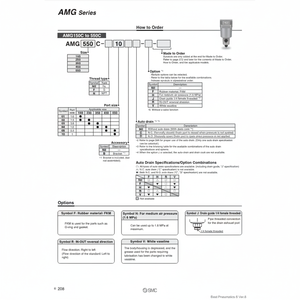 เครื่องกรองอากาศแบบนิวเมติก SMC AMG250C-02B เครื่องแยกน้ำ - Product Image 1