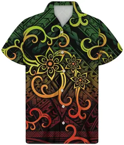 Camiseta masculina estampa de tatuagem, vermelho/verde, gradiente, verde, estampa de tatuagem, verão, design floral, praia, tamanho grande, camisetas casuais para homens