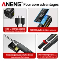 Fer à souder ANENG SL108 96W, charge rapide Type-C, écran OLED, portable, pointe T12, affichage numérique