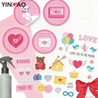 Pegatinas Decorativas Personalizadas, Impermeables, Autoadhesivas, de Vinilo, Estilo Retro Vintage Rosa, Estética INS, para Álbumes de Recortes y Diarios, con Corte Kiss Cut