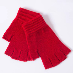 Gants mi-doigts en laine mérinos pour homme, chauds pour l'hiver, mitaines tendance pour enfants, gants sans doigts en tricot pour <span class=keywords><strong>femme</strong></span>, gants en cachemire côtelés - Product Image 3