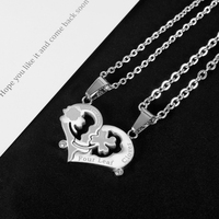Collier personnalisé pour Couple, chaîne d'amour, collier pour Couples, demi-cœur, Diy