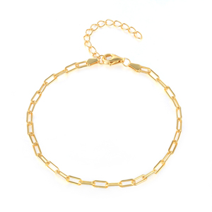 ROXI Simple S925 <b>Sterling</b> <b>Silver</b> <b>Bracelet</b> Ins Paper Clip <b>Bracelet</b> 18k Gold for Women - Product Image 1