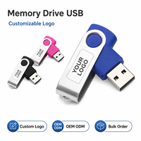Clé USB personnalisable avec logo, clé USB pivotante, clé USB portable, clé USB pour cadeau promotionnel, vente en gros