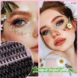 Kit de Pestañas Postizas en Racimo para Volumen, 30D 4D 50D 60D 9-16MM, con Pinzas y Sellador - Product Image 6